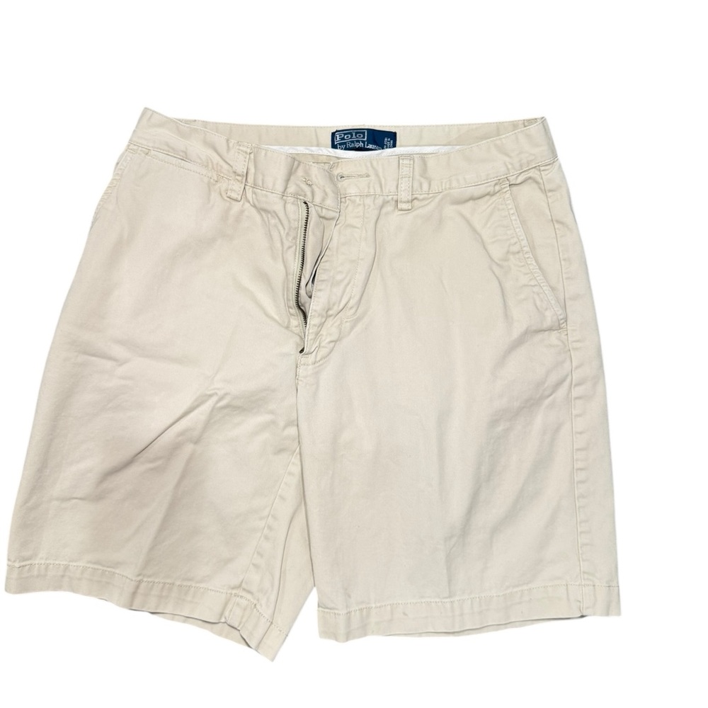 Polo by Ralph Lauren Men's Cream Flat Front Shorts